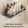 Aluminum Bathroom/Kitchen Shelf For Accessories With Towel Bar