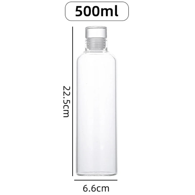 300-1000ML Transparent Glass Water Bottle