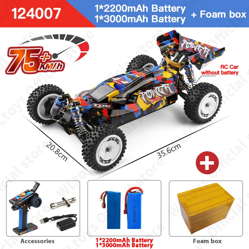 Remote control high speed off-road racing car. 75KM/H 4WD RC Car.