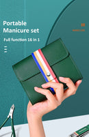 12-16pcs Stainless Steel Manicure Set With Folding Bag.
