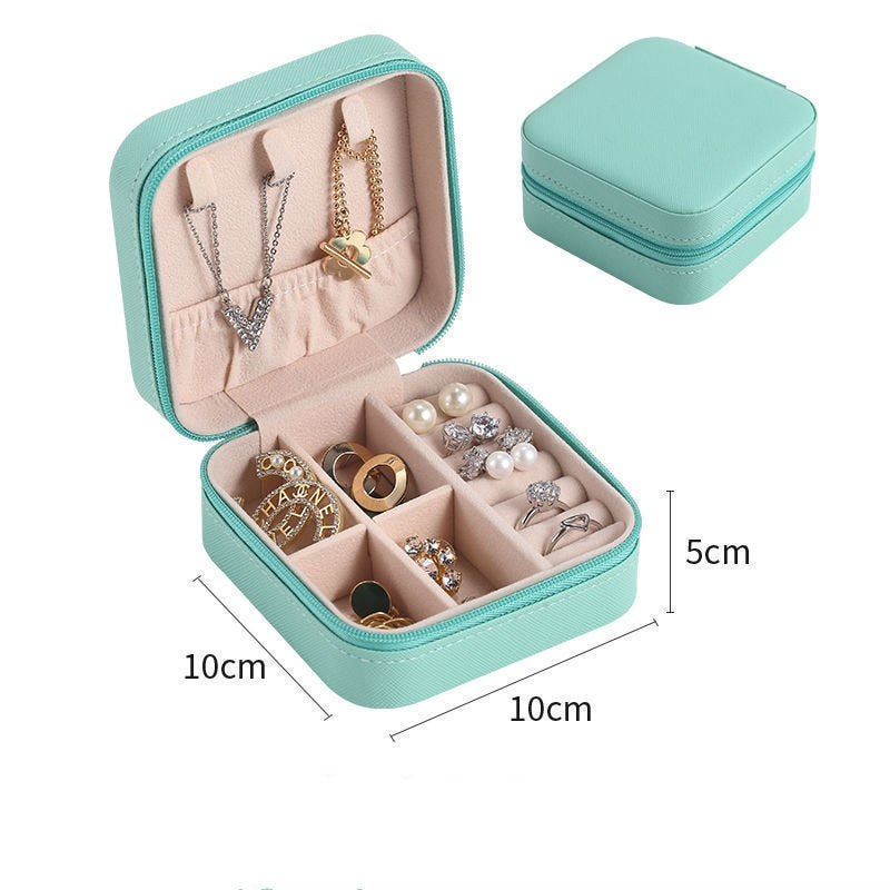 Multilayer Rotating Plastic Jewelry Organizer With Mirror.