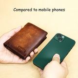 Men's Genuine Leather Rfid Protection Wallets.