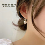 Lady's Elegant Pearl Pendant Earrings