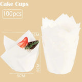 100pcs Oilproof Tulip Muffin Cupcake Liners