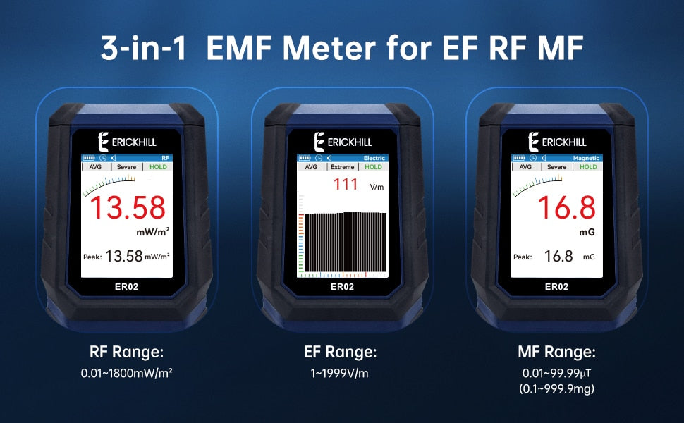 Rechargeable EMF Meter Electromagnetic Field Radiation Detector.