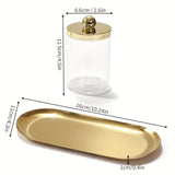 2/3pcs Acrylic Bathroom Canister Sets With Vanity Tray