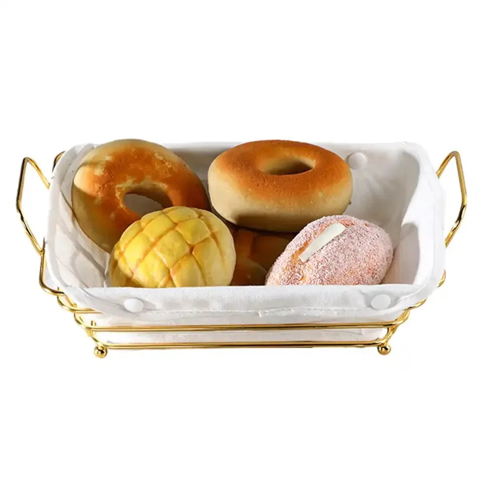Golden Metal Wire Bread/Fruit Baske