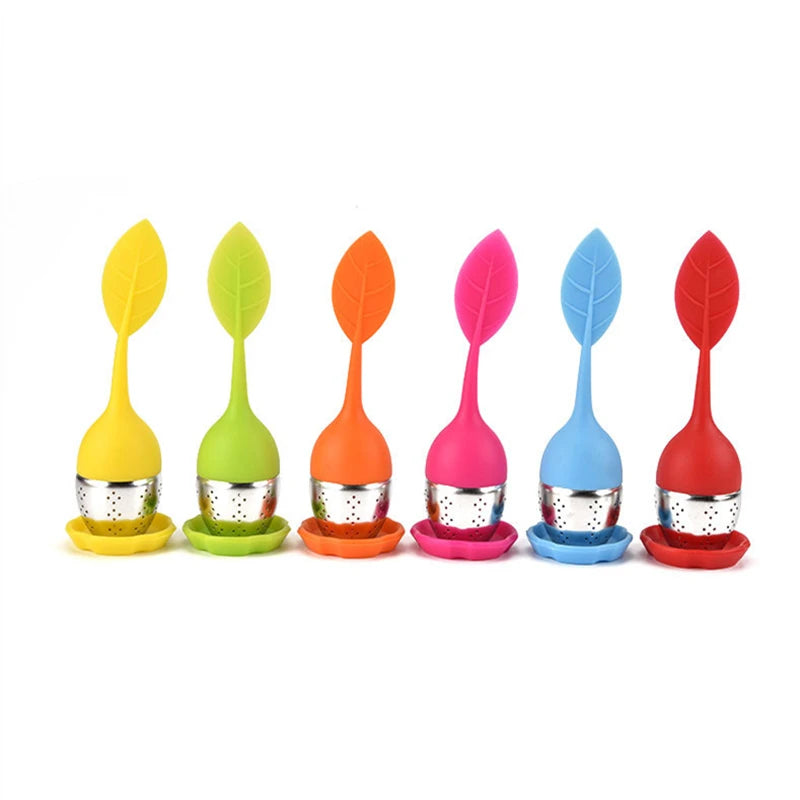 1Pcs  Silicone Leaf Tea Infuser And Tray.