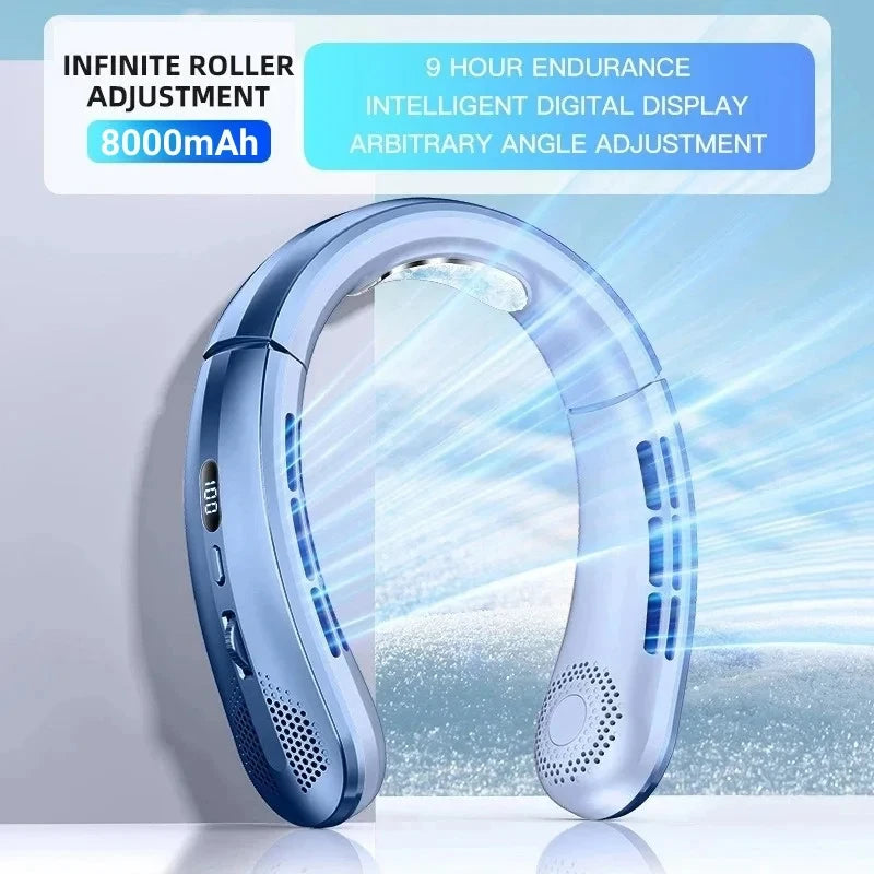 Xiaomi 8000mAh USB Rechargeable LED Digital Display Neck Fan