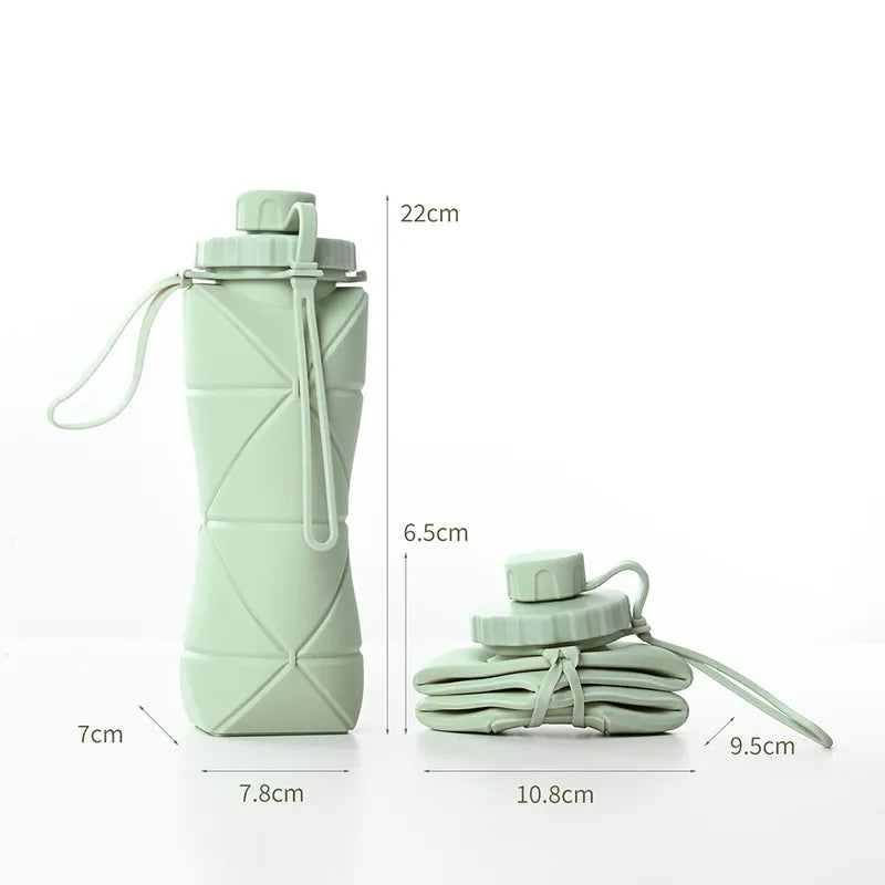 600ml Folding Silicone Sports Water Bottle.