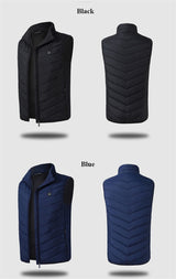 Men's and Women's USB Heated Thermal Vest. Sizes S to 6XL and Up to 17 Heating Zones.