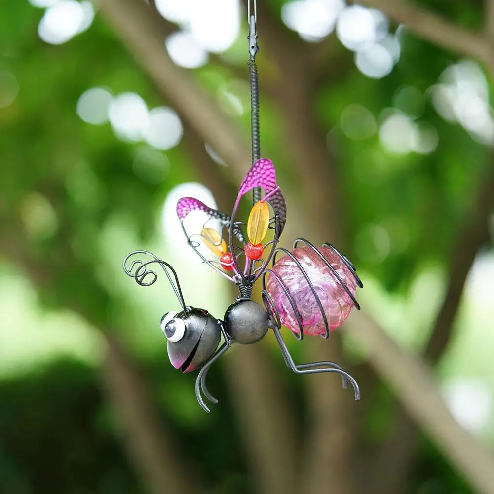 Solar LED Iron  Waterproof Hanging  Insect Tree Ornament