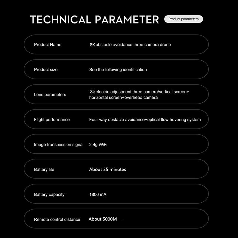 Xiaomi MIJIA K10Max Drone 8K Professinal Three Camera Intelligent Optical Flow Localization Four-way Obstacle Avoidance RC 5000M