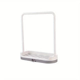 1PC Plastic Kitchen Towel Storage Rack With Sponge Drain Shelf