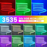 10M 20M 30M LED RGB Neon Flexible Waterproof\Bluetooth DC 24V Light Strip