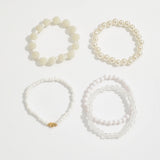 Elegant Handmade White Faux Pearl Bead Bracelet