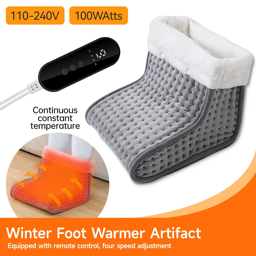 26*28*22cm Electric Remote Controlled Heated Foot US/EU Warmers With 9 Temp Settings and Washable Insert