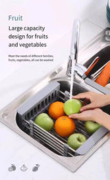 Stainless Steel Kitchen Sink Adjustable Drain Rack.