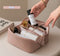 Travel Organizer Leather Bag With Storage Pouch.