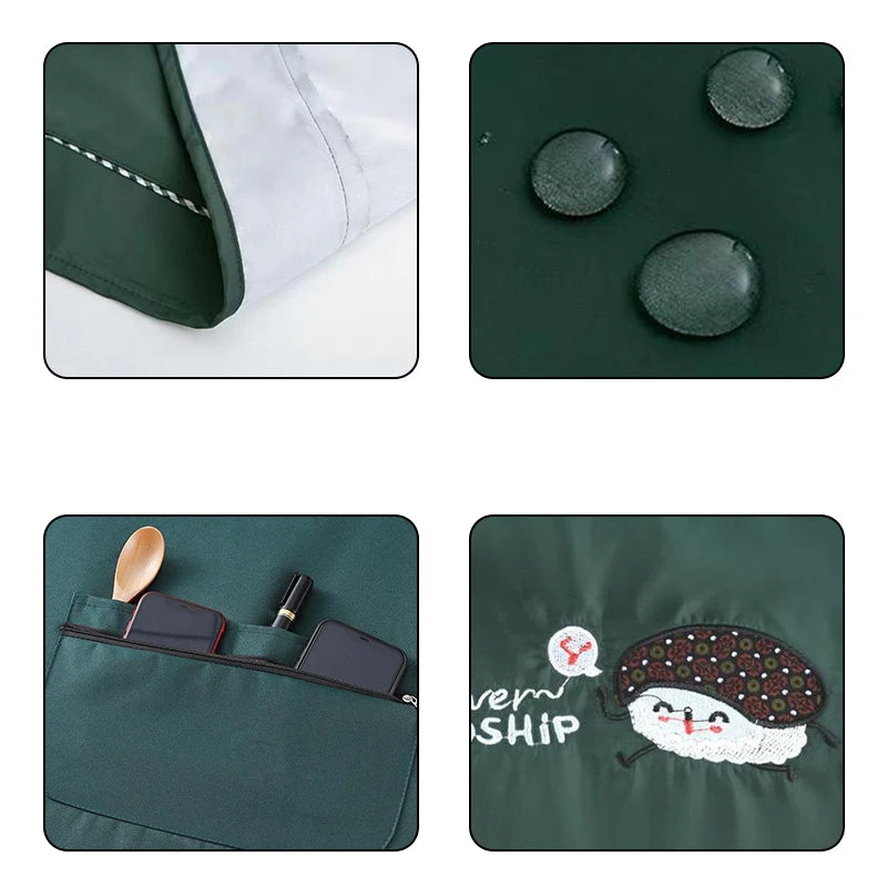Waterproof Apron With Zipper Pocket