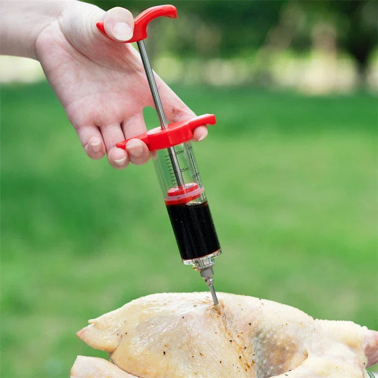 Meat Syringe With 3 Marinade Injector Needles For Chicken Or Turkeys
