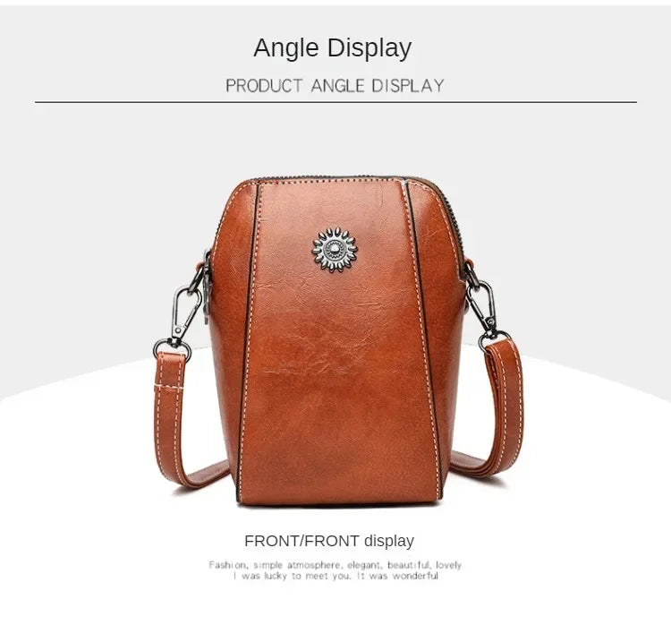 Single Shoulder Leather Crossbody Bag