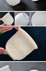 Chinese Three-dimensional White Porcelain Tea Cup