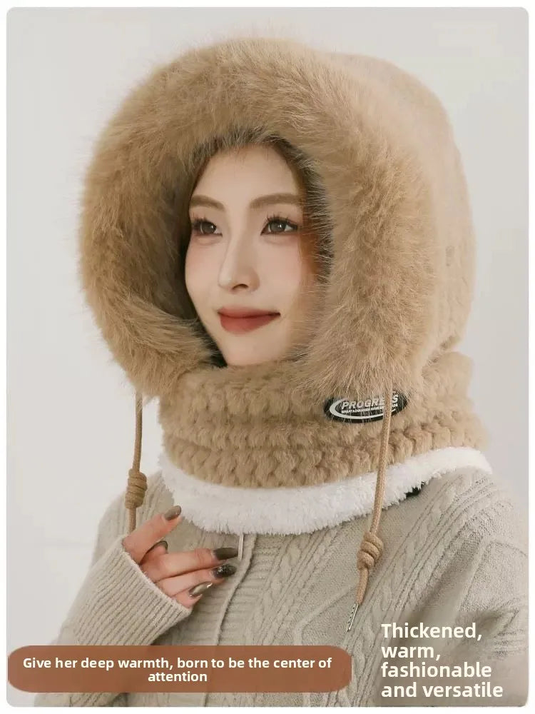 Winter Plush Warm Thick Hood with Scarf