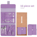 12 or 16 pcs Stainless Steel Manicure/Pedicure Set with Leather case.