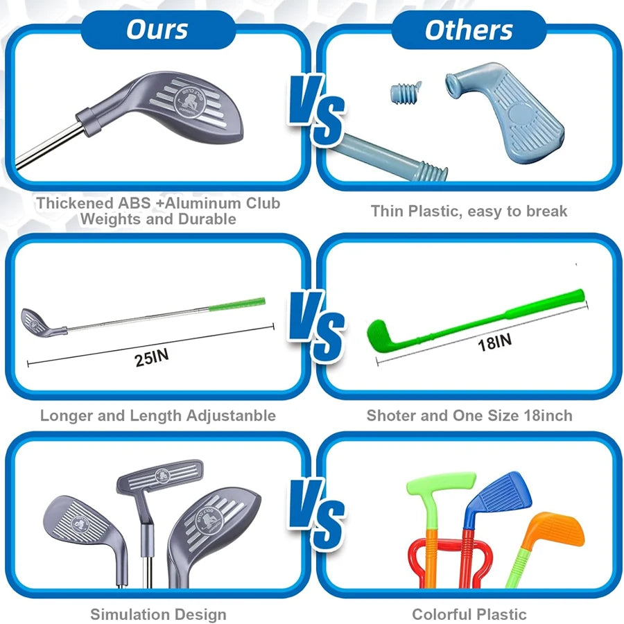 1 Set Children's Retractable Golf Clubs