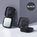 500mAh USB Rechargeable Handheld Portable Fan with Mirror