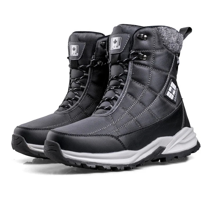 Men's Waterproof High-top/Plush Hiking Snow Boots