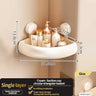 Wall-Mounted Triangle Suction Cup Bathroom Organizer