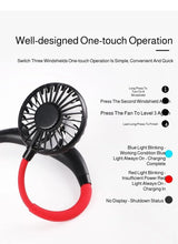 LED Rechargeable 3 Speed Silent Neck Fan