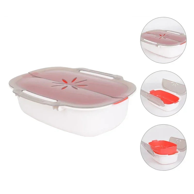 Microwave Oven Plastic Steamer With Lid