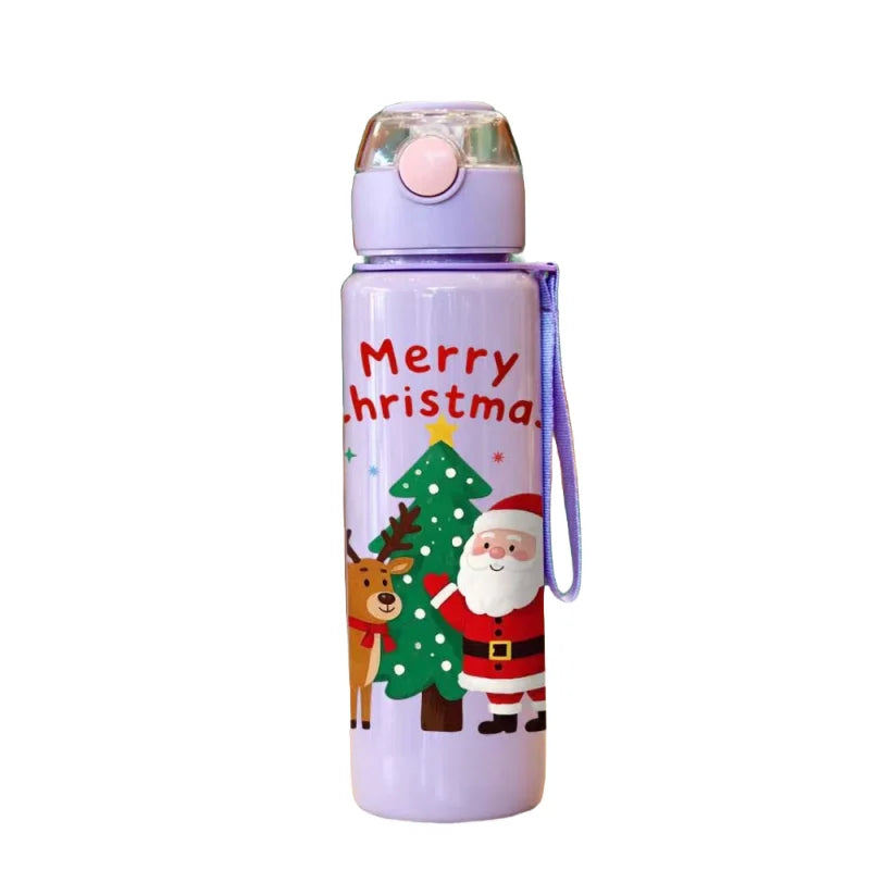 3D Printed 700ml Christmas Water Bottle With Plastic Water Cup