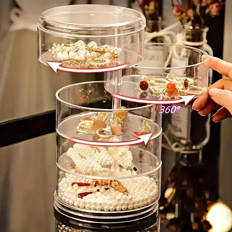 Transparent Rotatable Jewelry Organizer Box