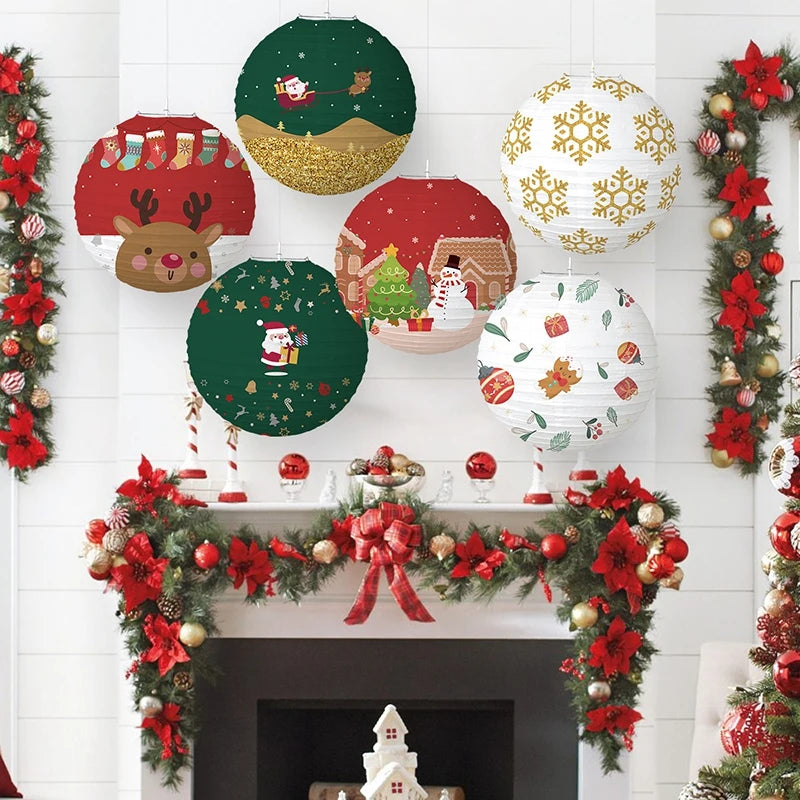 Christmas Decorative Hanging Paper Lanterns.