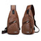 CARANFIER Chest Pack USB Charging PU Leather Shoulder Bag