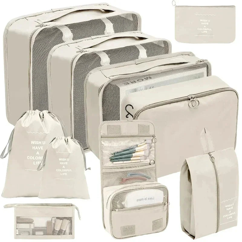 7 Pcs Travel Luggage Organizer Set With Shoe Bag