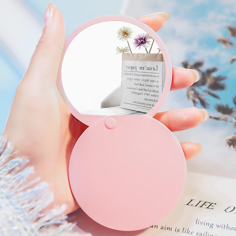 Handheld Makeup Sliding Cover Mini Mirror