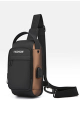 Men's Anti Theft USB Charging Crossbody Bag