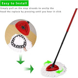 1 SET Triangular Spin Mop Base Head with Replacement Microfiber Pad