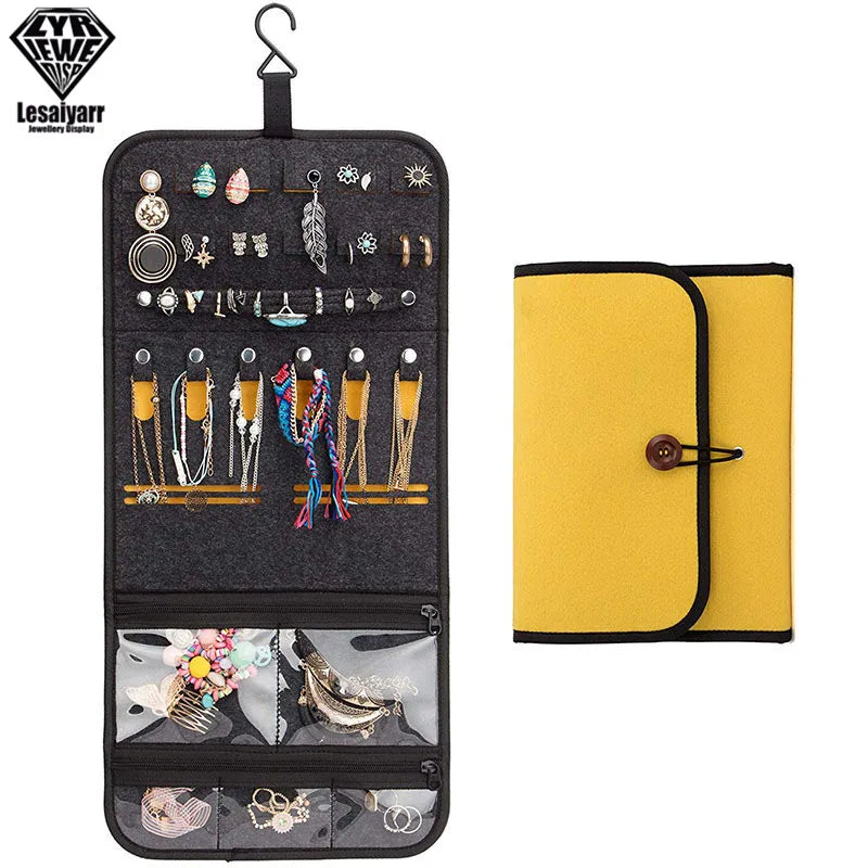 Foldable Jewelry Organizer Bag With Hanger