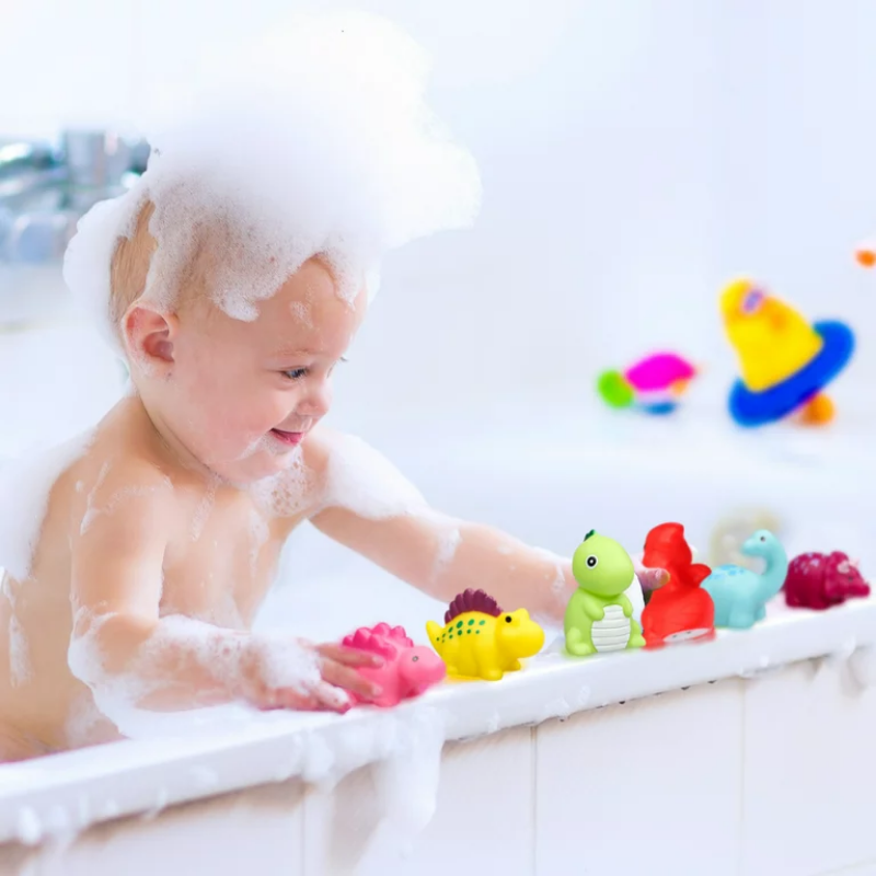 1/6 Pcs Dinosaur Light-Up Floating Bath Toys