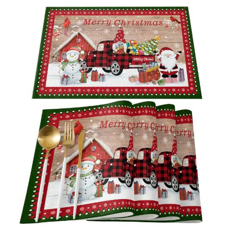 Christmas linen Table place mats