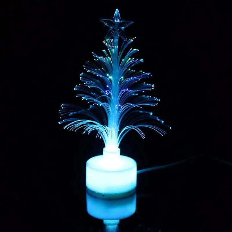 Mini LED USB Charge Fiber Optical Christmas Tree Night Light