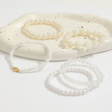 Elegant Handmade White Faux Pearl Bead Bracelet