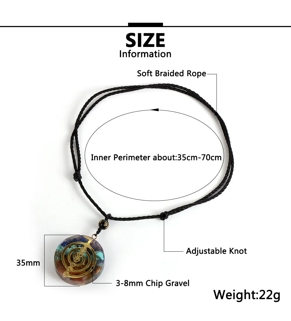 Energy Generator Orgonite Meditation Balanced Chakras Pendant Necklace
