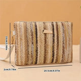 Women's Straw Clutch Wrist Handbag